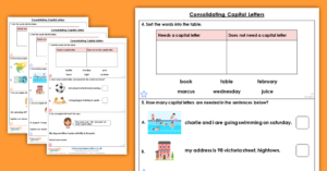Year 1 Consolidating Capital Letters Homework Extension