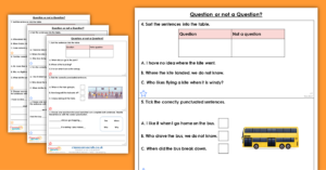 Year 1 Question or not a Question? Homework Extension Questions
