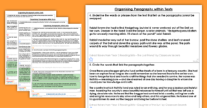 Year 6 Organising Paragraphs Within Texts Homework Extension Cohesion
