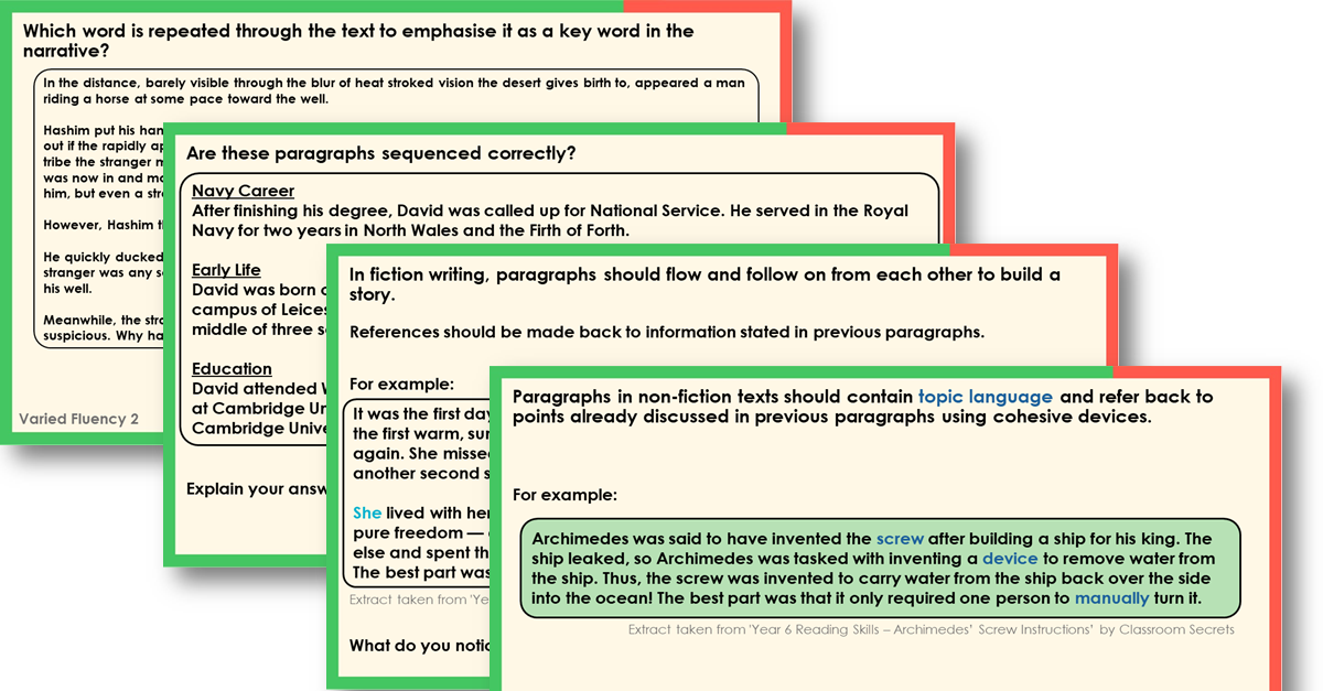 Year 6 Organising Paragraphs within Texts Teaching PowerPoint