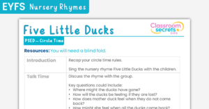EYFS Five Little Ducks Circle Time