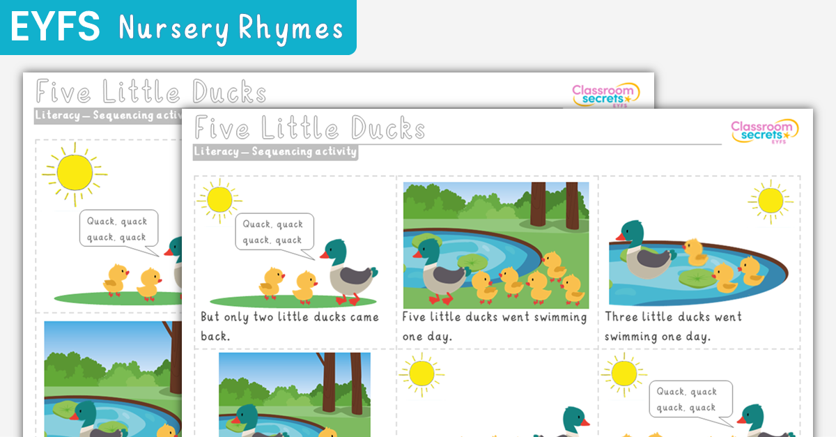 Five Little Ducks Sequencing Activity EYFS Rhymes