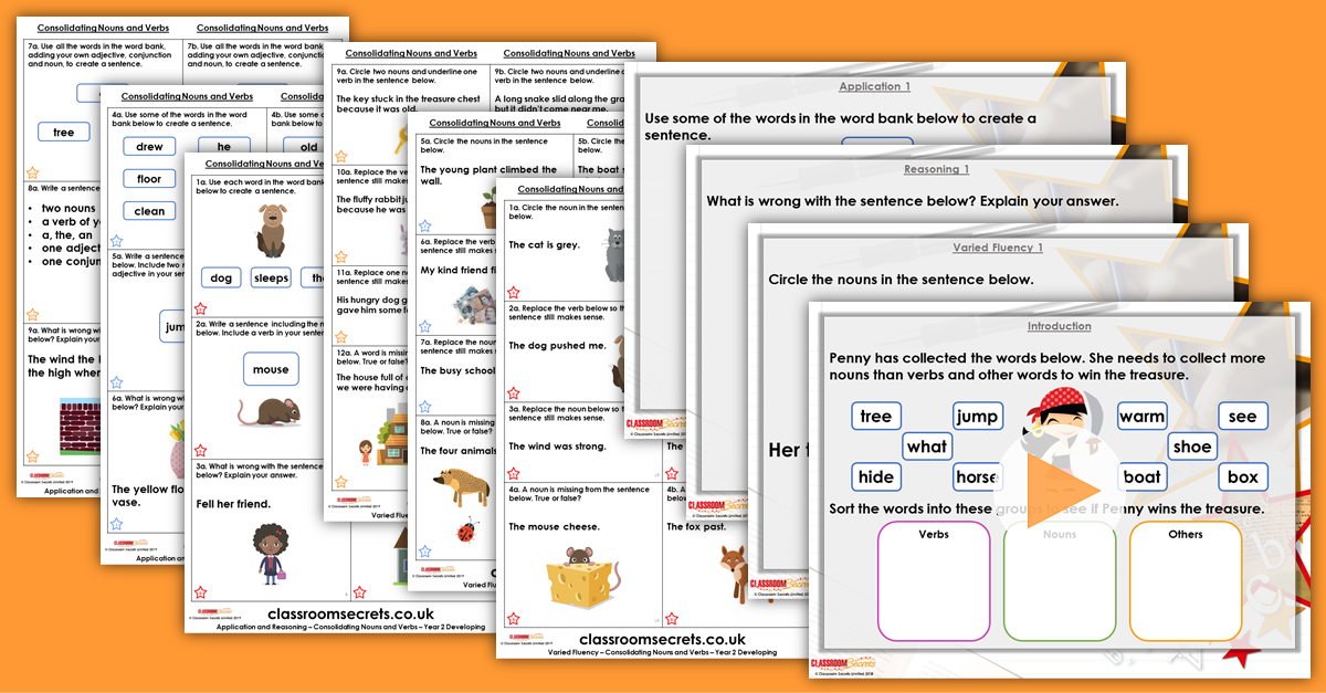 Consolidating Nouns and Verbs Year 2 Resource Pack