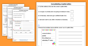 Year 2 Consolidating Capital Letters Homework Extension Consolidation