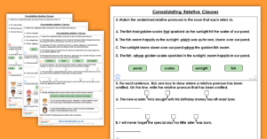 Free Year 6 Consolidating Relative Clauses Homework Extension Consolidation