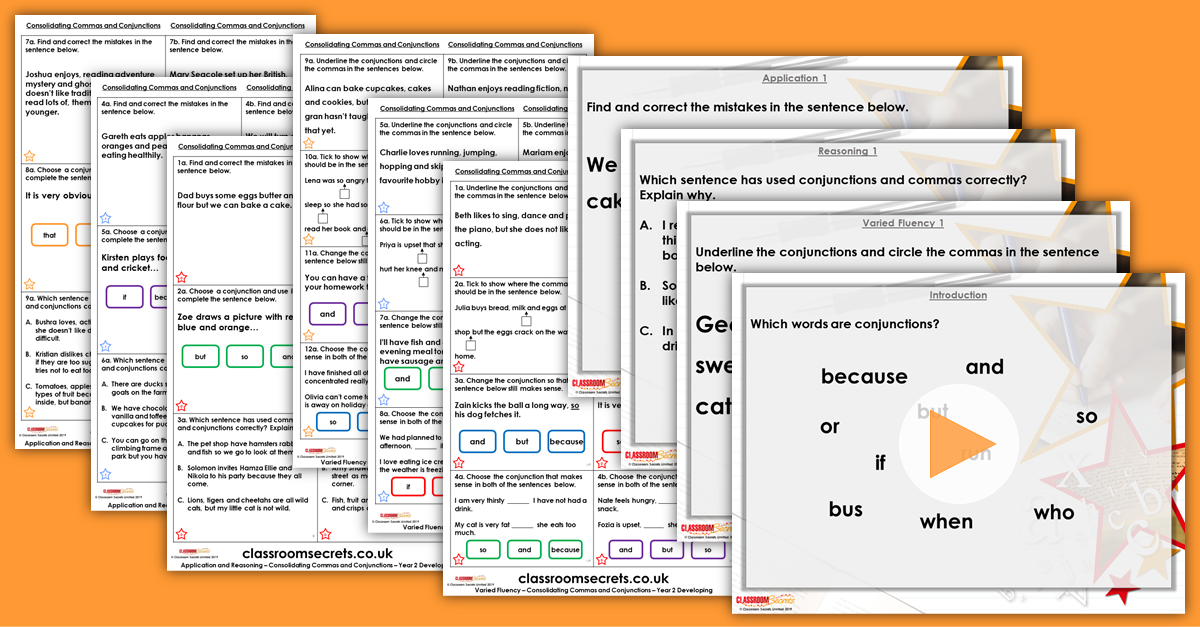 Consolidating Commas and Conjunctions Year 2 Resource Pack