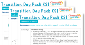 Summer Transition Day KS1 Resource Pack