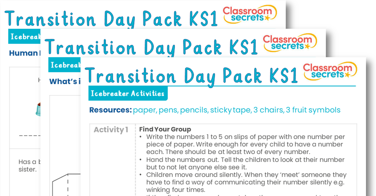  KS1 Summer Transition Day Resource Pack