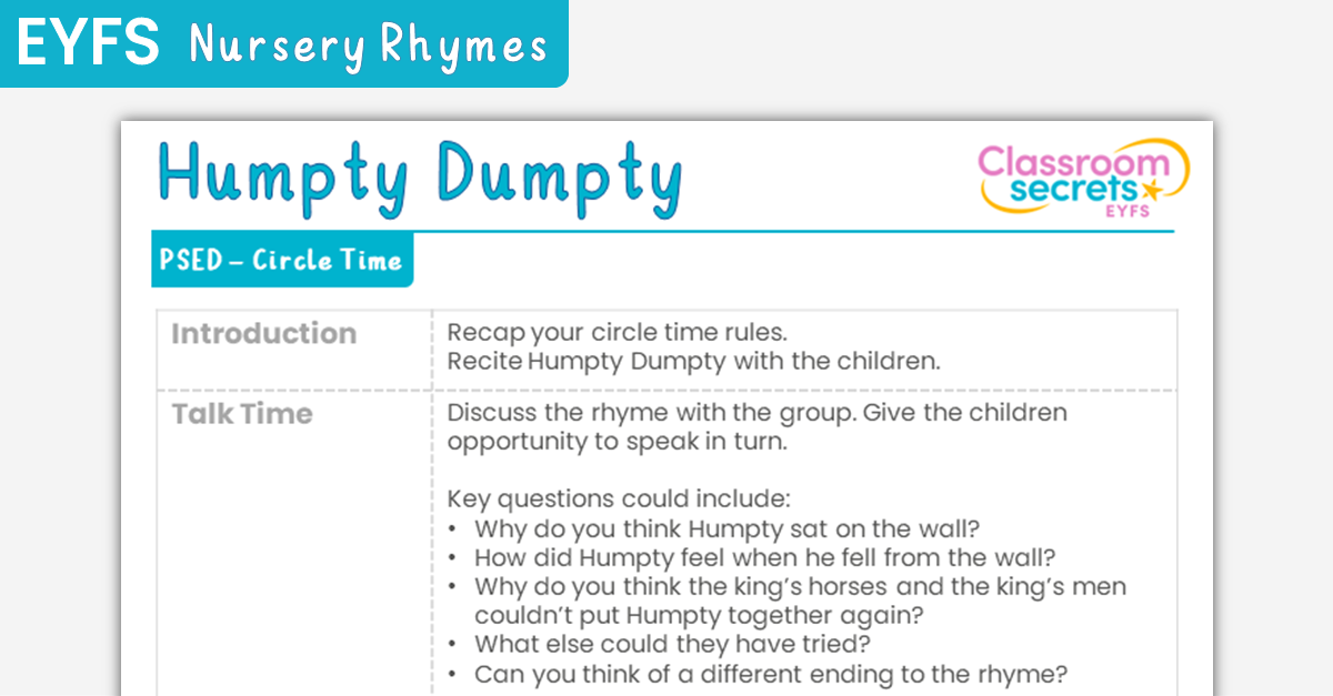 EYFS Humpty Dumpty Circle Time