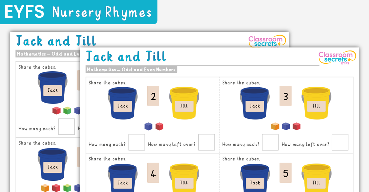 EYFS Jack and Jill Odd and Even Numbers