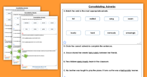 Year 2 Consolidating Adverbs Homework Extension Consolidation