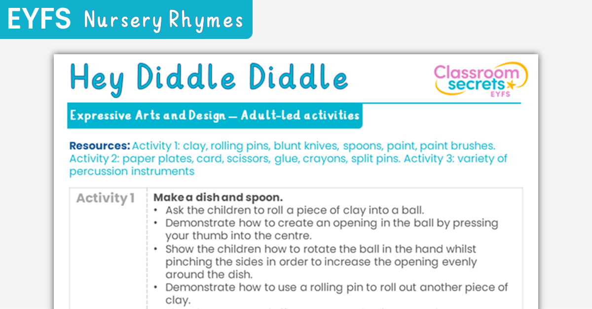 EYFS Hey Diddle Diddle Expressive Arts and Design