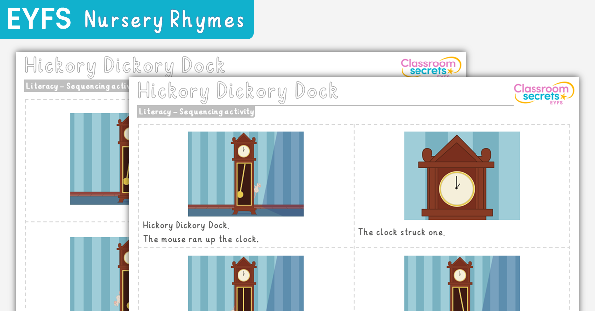 EYFS Hickory Dickory Dock Sequencing Activity
