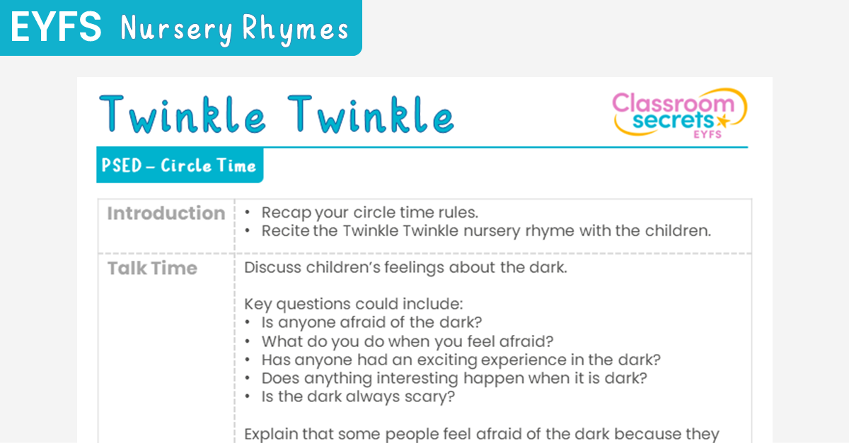 EYFS Twinkle Twinkle Circle Time