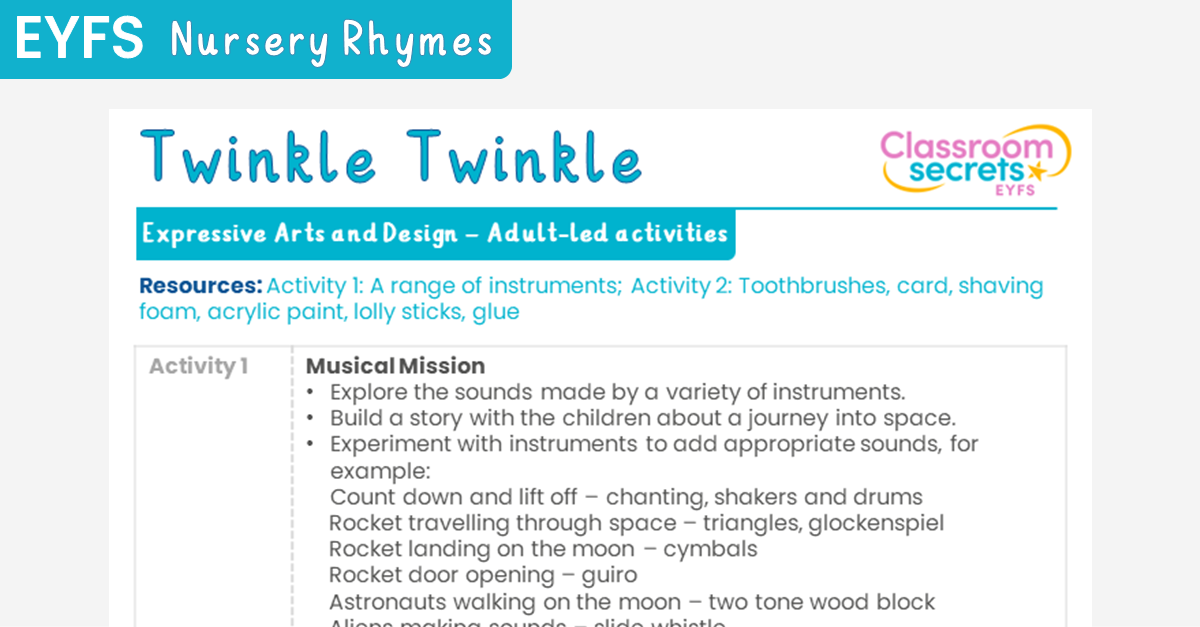 EYFS Twinkle Twinkle Expressive Arts and Design