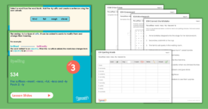 Year 3 Spelling Assessment Resources - S34 – The suffixes –ment, –ness, –ful, –less and –ly Pack 1