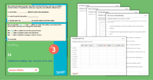 Year 3 Spelling Assessment Resources - S6 – Adding the endings –ing, –ed and –er to verbs
