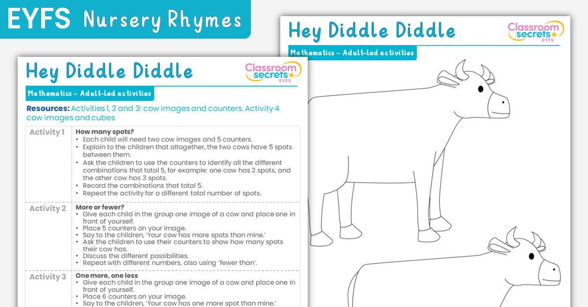 EYFS Hey Diddle Diddle Maths Adult-Led Activities