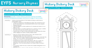 EYFS Hickory Dickory Dock Expressive Arts and Design
