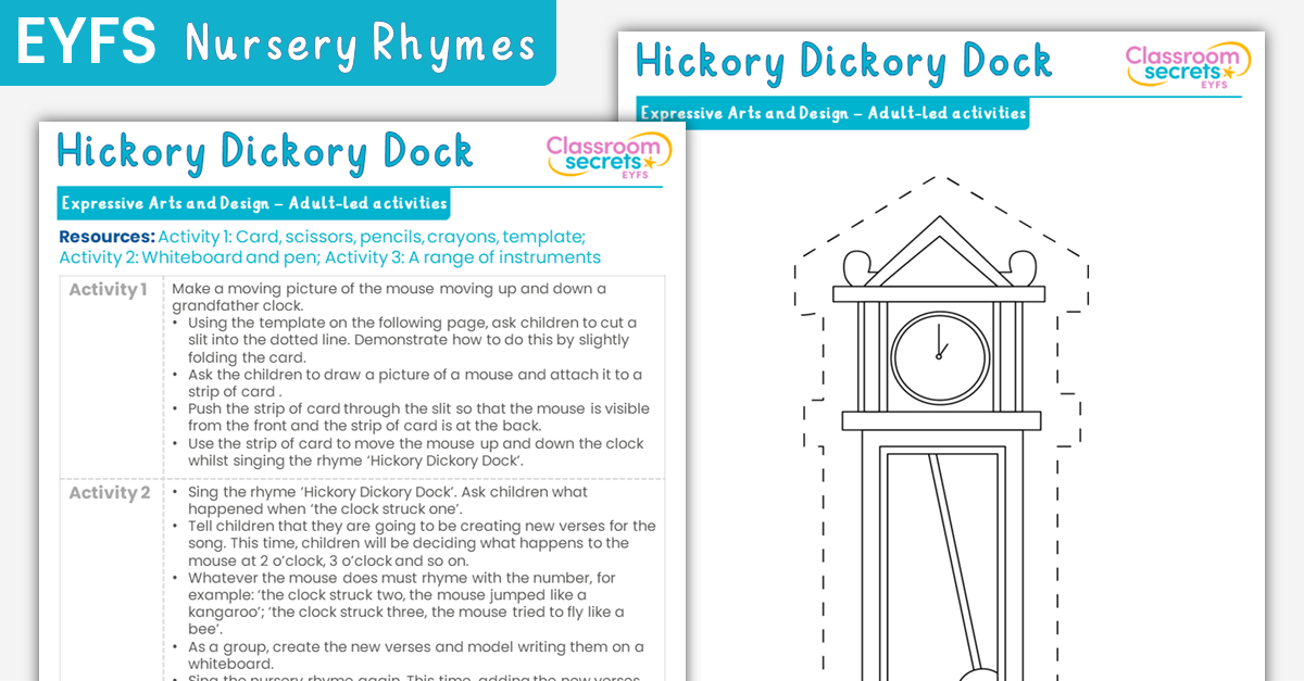 EYFS Hickory Dickory Dock Expressive Arts and Design