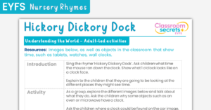 EYFS Hickory Dickory Dock Understanding the World