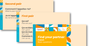 French Basic Question Cards - Find your Partner Activity