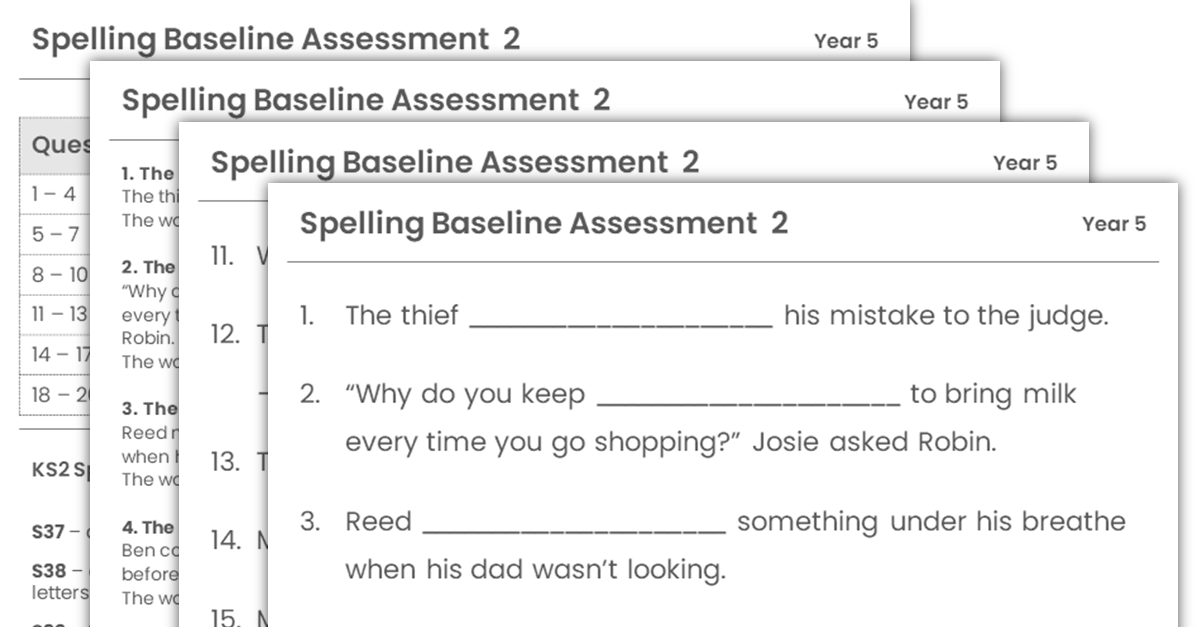 Year 5 Spelling Baseline Assessment