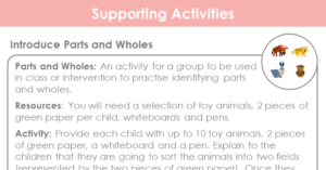 Introduce Parts and Wholes Supporting Activity