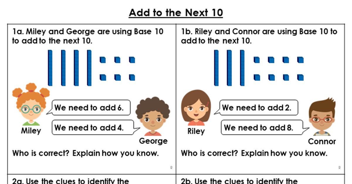 Add to the Next 10 - Reasoning and Problem Solving