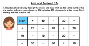 Add and Subtract 10s - Discussion Problem