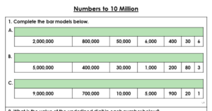 Representing-Numbers-to-10-Million-Worksheet-