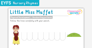 EYFS Little Miss Muffet Handwriting Patterns