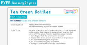 EYFS Ten Green Bottles Circle Time