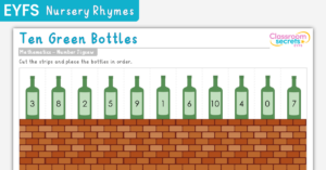 EYFS Ten Green Bottles Ordering Numbers Jigsaw
