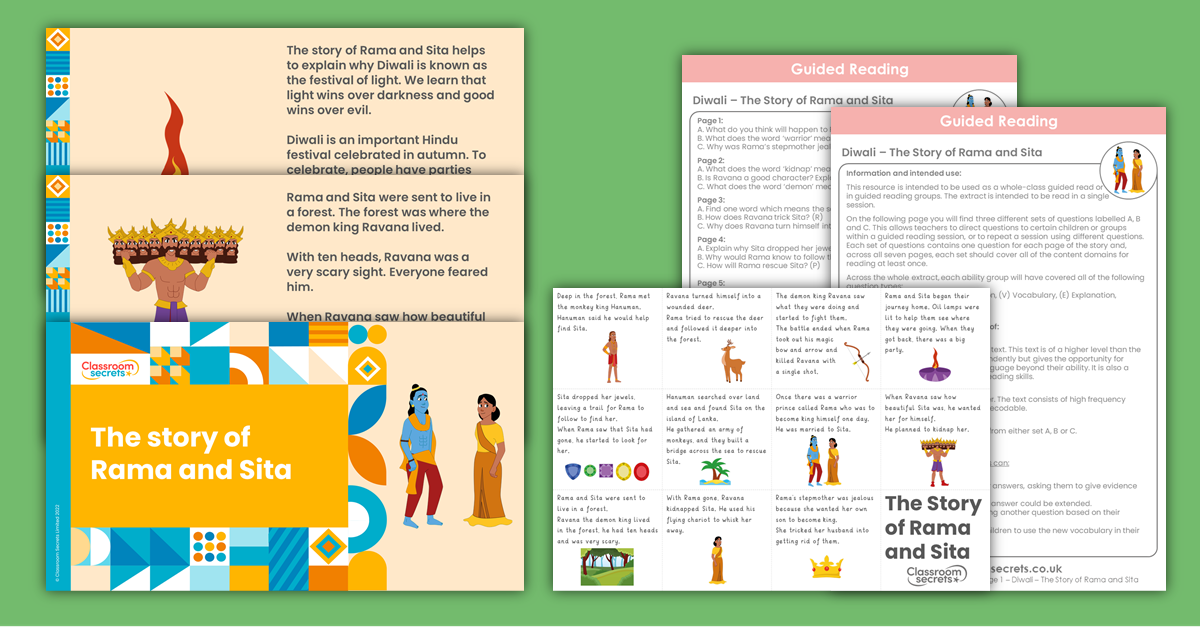 KS1 Diwali: Story of Rama and Sita Resource Pack