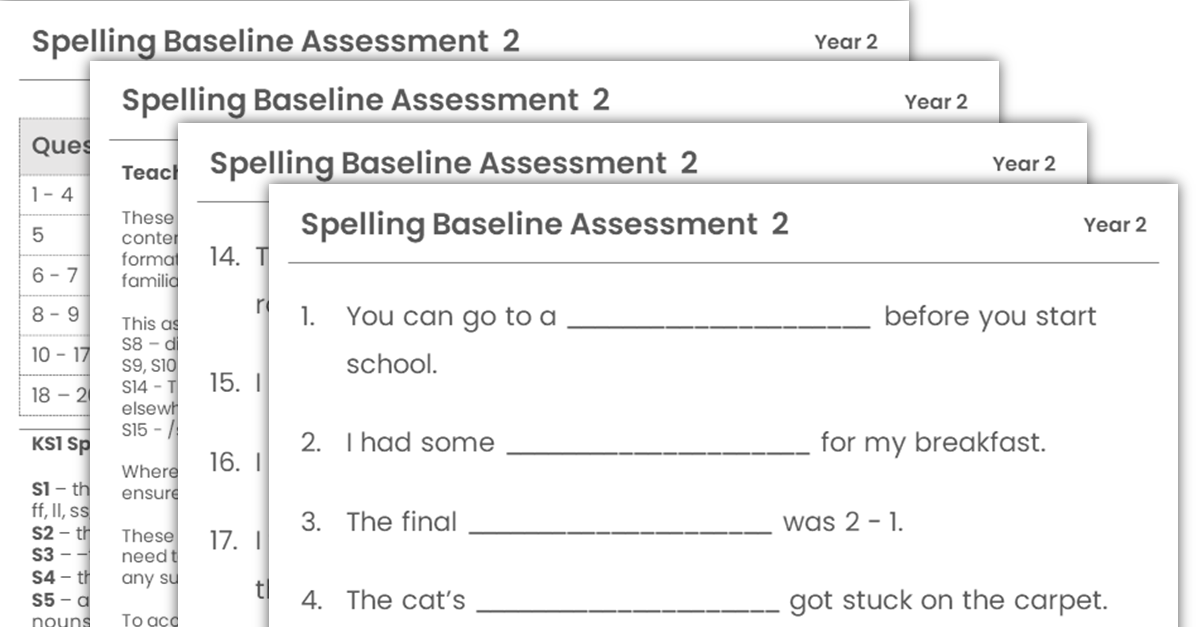 Year 2 Spelling Baseline Assessment 2