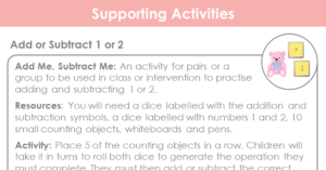 Add or Subtract 1 or 2 - Supporting Activity
