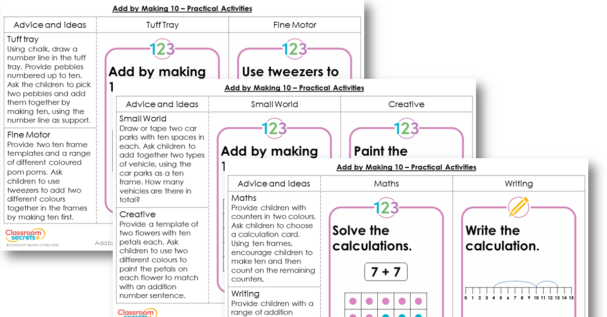 Add by Making 10 - Practical Activities