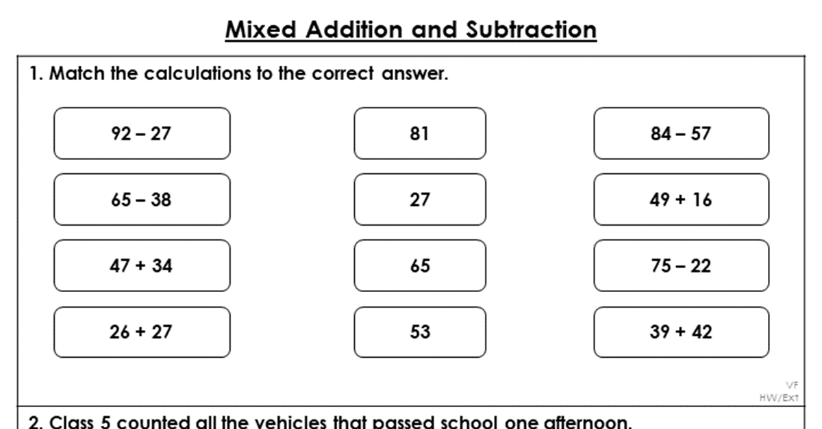 Mixed Addition and Subtraction