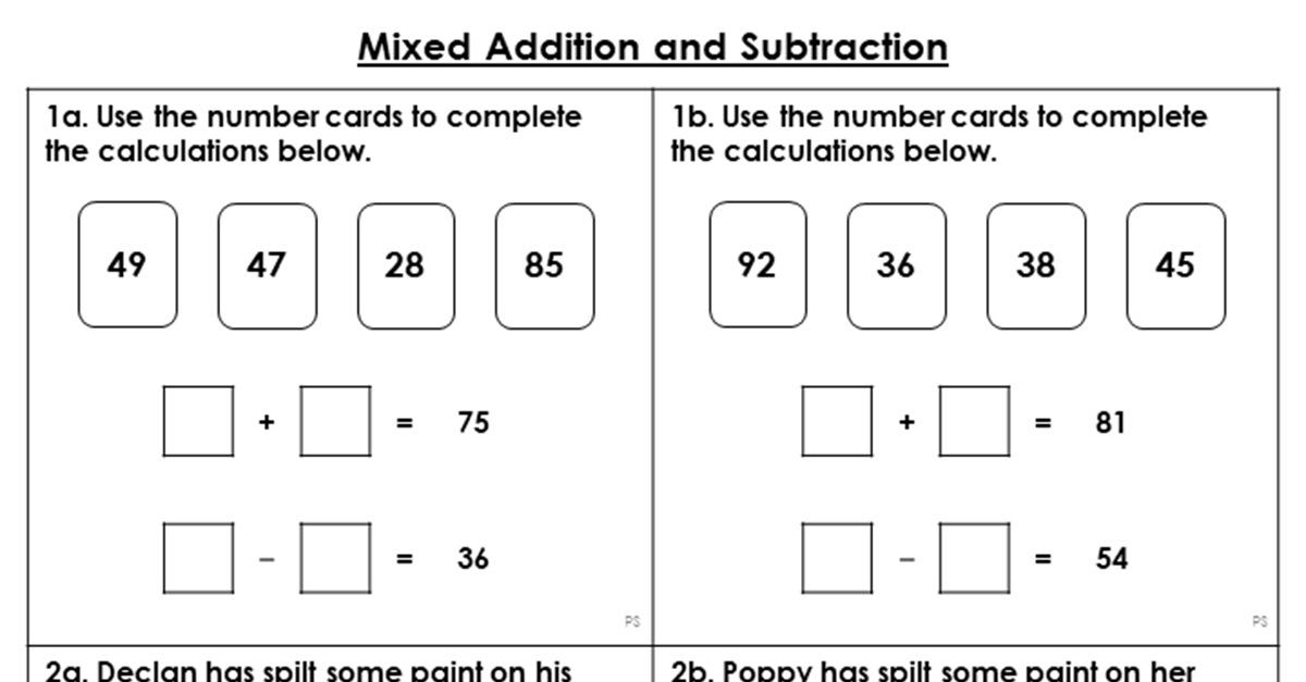 problem solving subtraction year 2