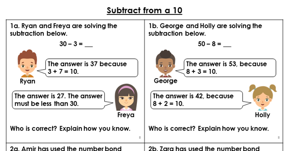 subtraction problem solving and reasoning