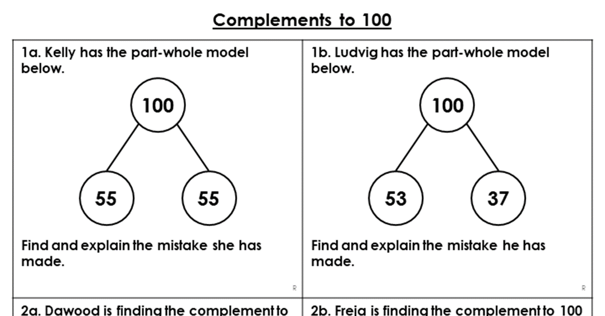 Complements to 100 - Reasoning and Problem Solving