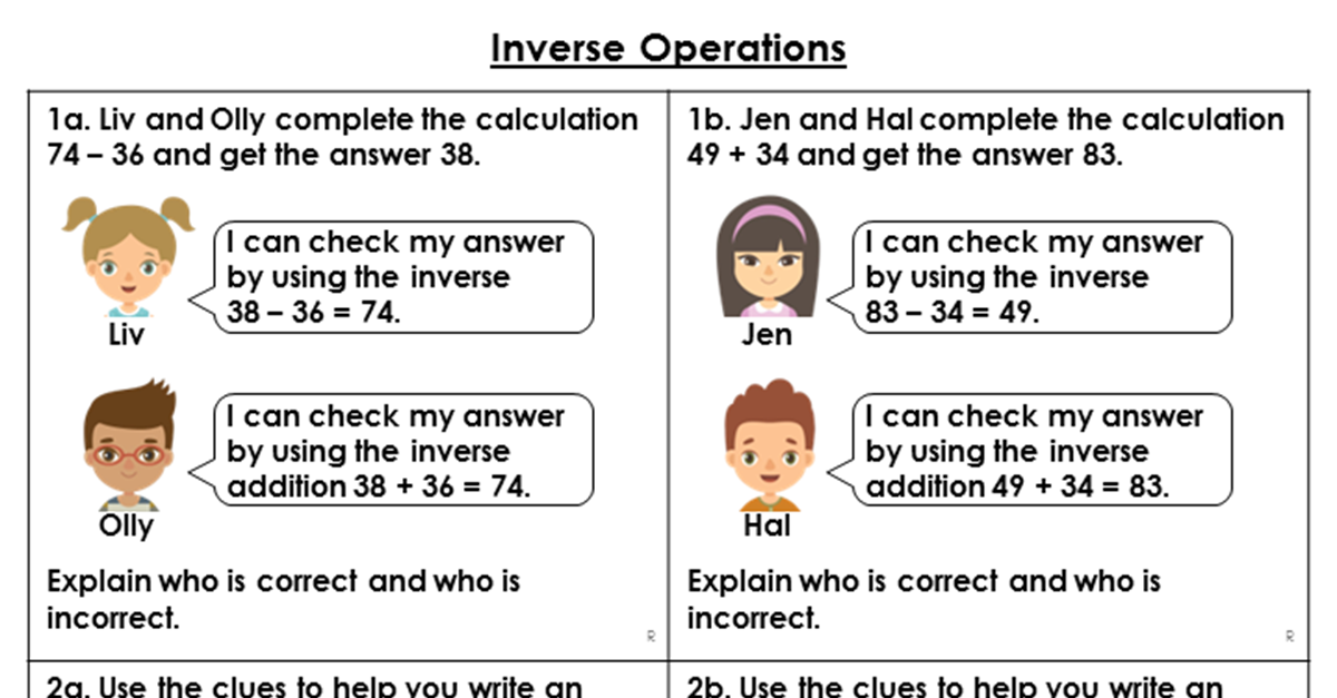 Inverse Operations - Reasoning and Problem Solving