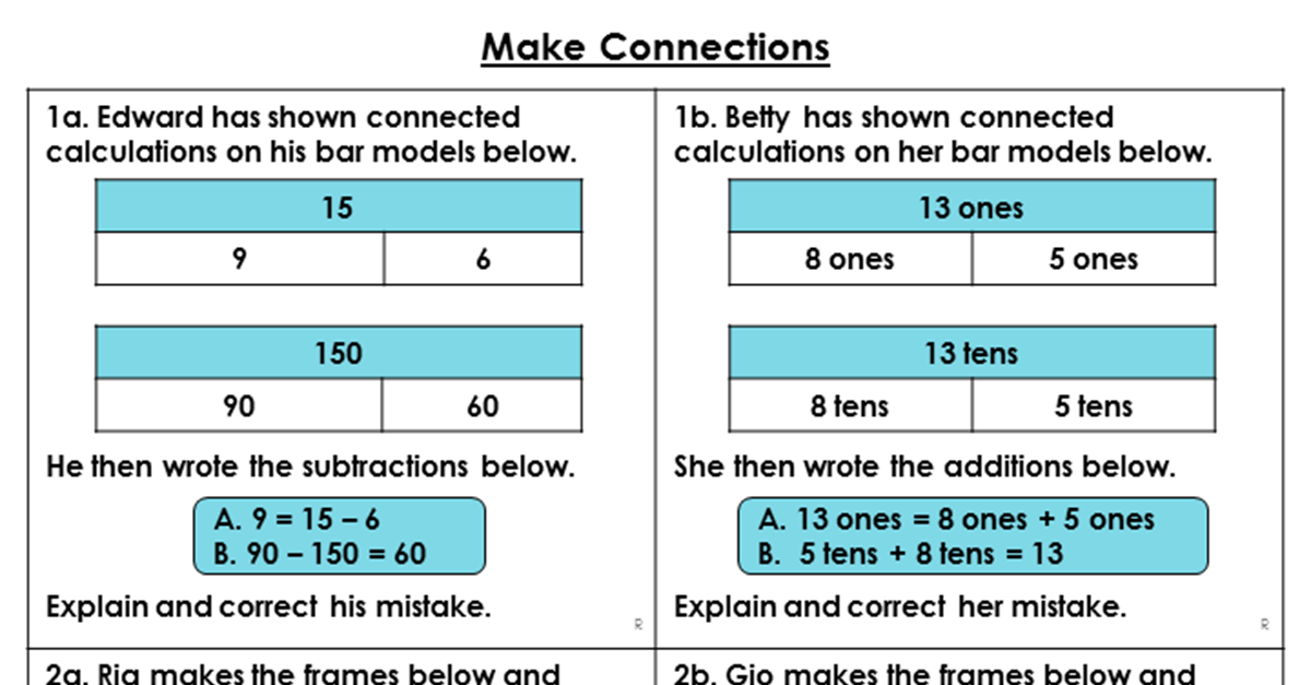 Make Connections - Reasoning and Problem Solving