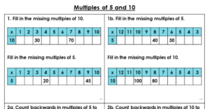 Multiples of 5 and 10 - Varied Fluency