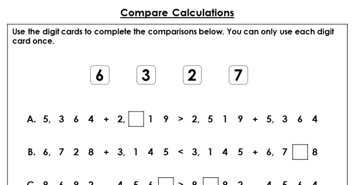 Compare Calculations - Discussion Problem