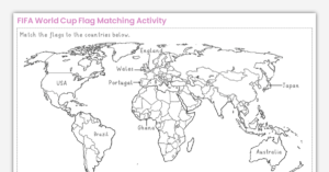 FIFA World Cup - Flag Matching Activity