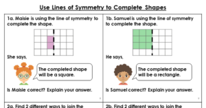 Use Lines of Symmetry to Complete Shapes - Reasoning and Problem Solving