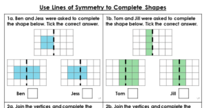 Use Lines of Symmetry to Complete Shapes - Varied Fluency