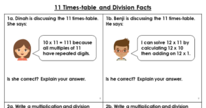 The 11 Times-table and Division Facts - Reasoning and Problem Solving